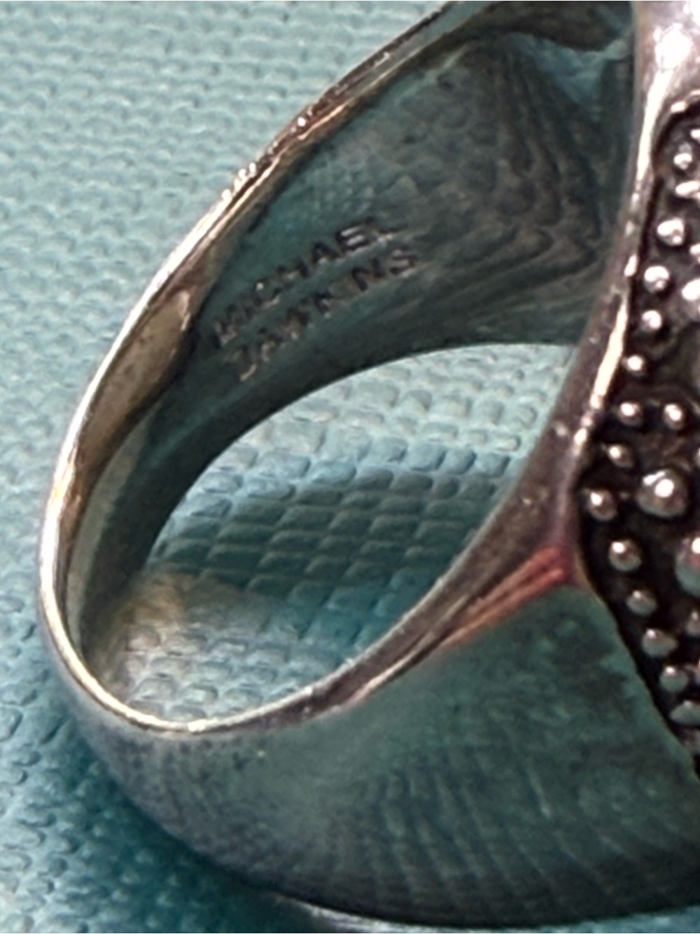 Michael Dawkins Sterling Silver 925 Mint Quartz MOP Doublet Starry Night Ring - Picture 11 of 12